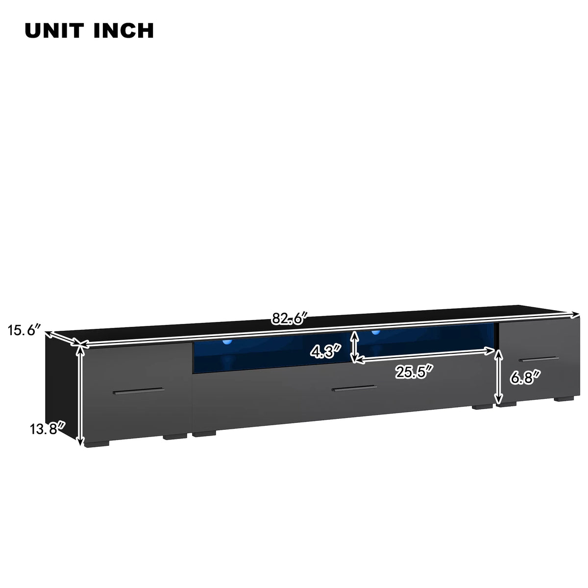 Black TV Stand with LED Lights R215400