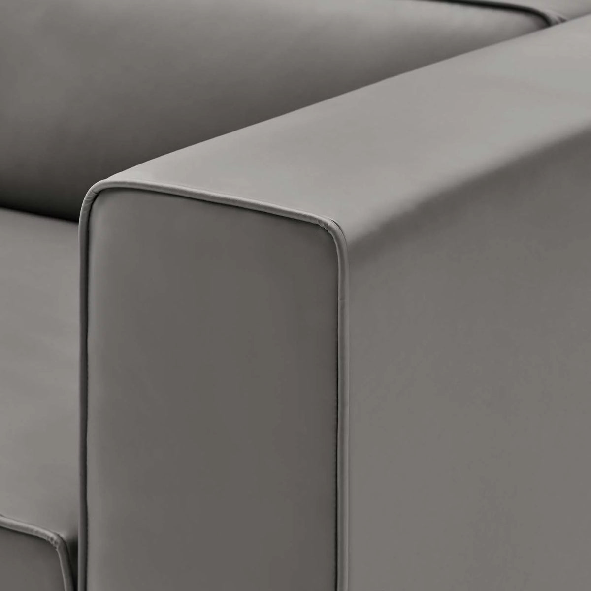 Grey Faux Vegan Leather Sectional Sofa Set X954