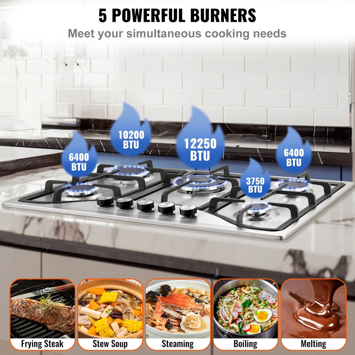 30 inch 5 Burners Gas Cooktop X84723