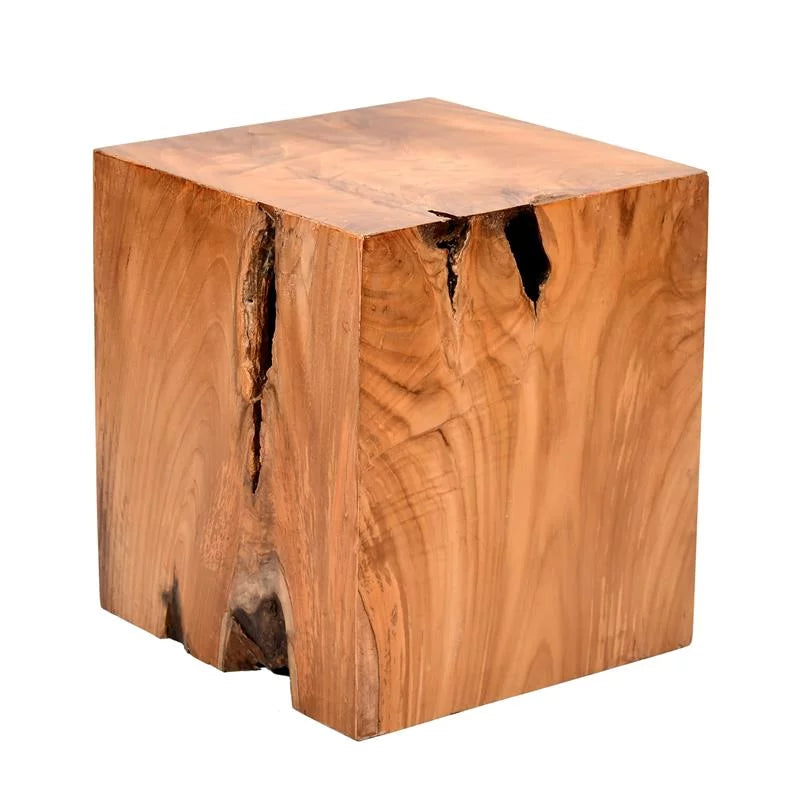 Teak Finish Outdoor Side Table Set of 2 C9884