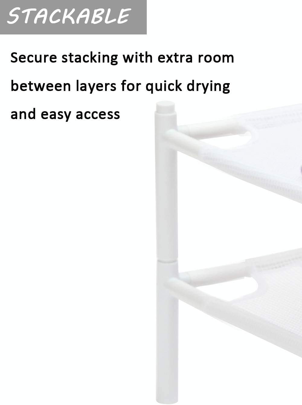 White 4-Pack Stackable Mesh Laundry Drying Rack S305371