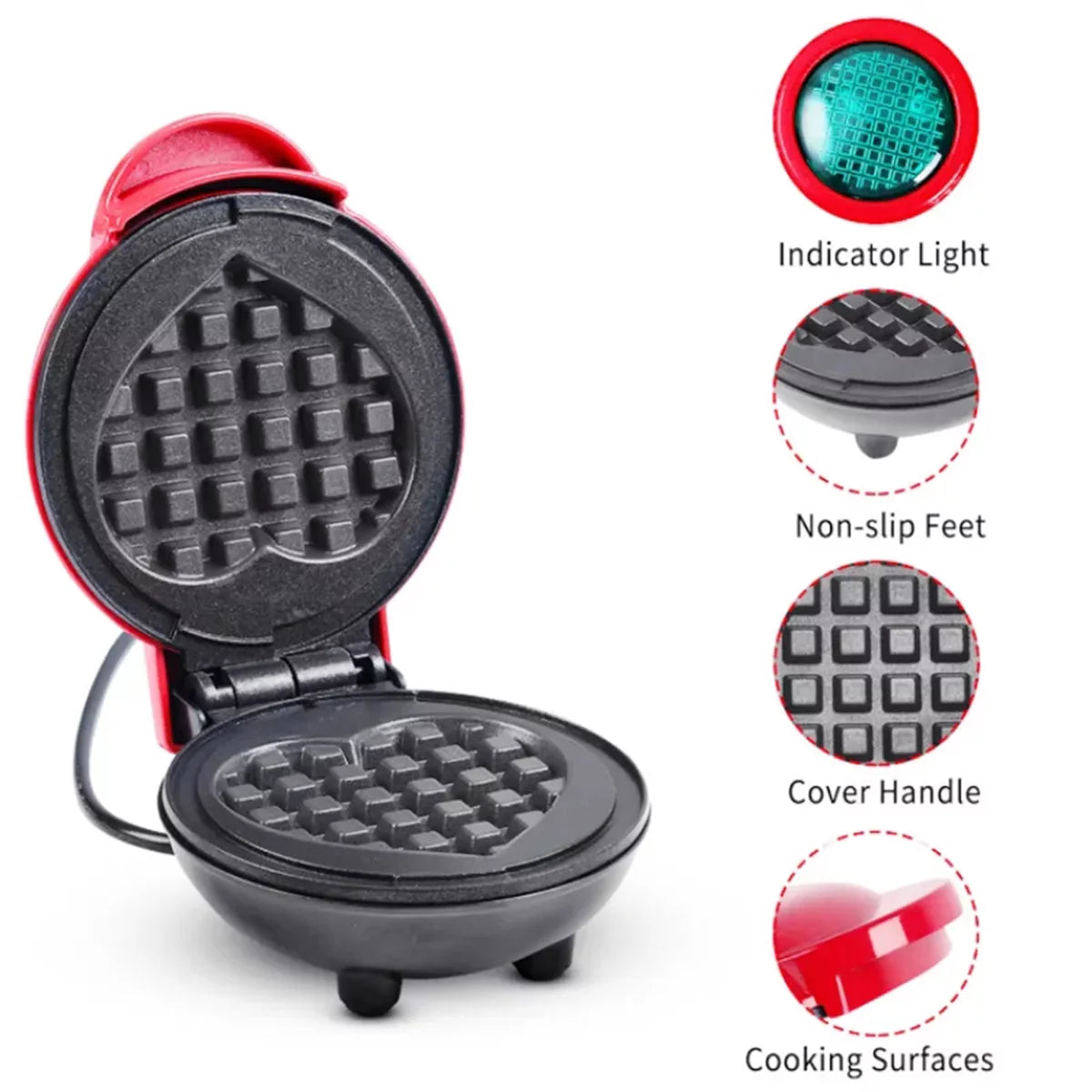 Portable Mini Electric Non-Stick Waffle Maker S836206