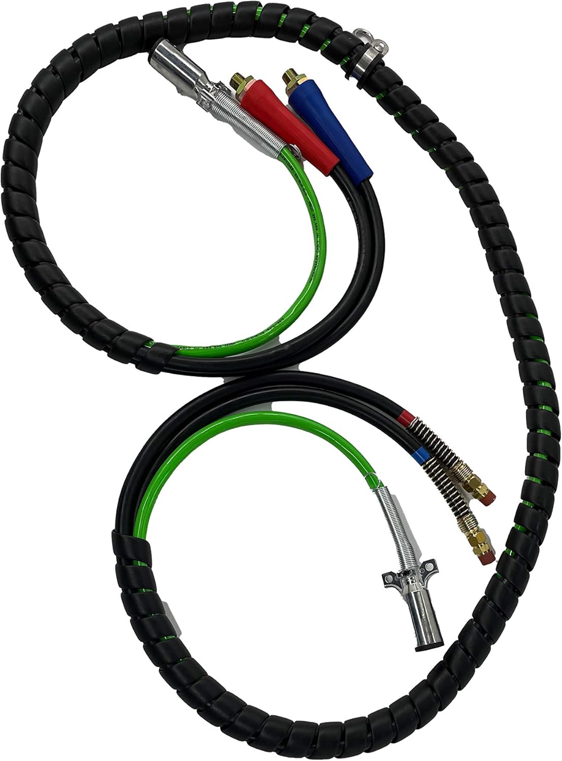 12ft 3 in 1 ABS & Power Air Line Hose Wrap 7 Way Electrical Cable with Handle Grip Y419136