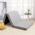 Gray Tri Fold Gel Memory Foam Mattress with Washable Cover S175