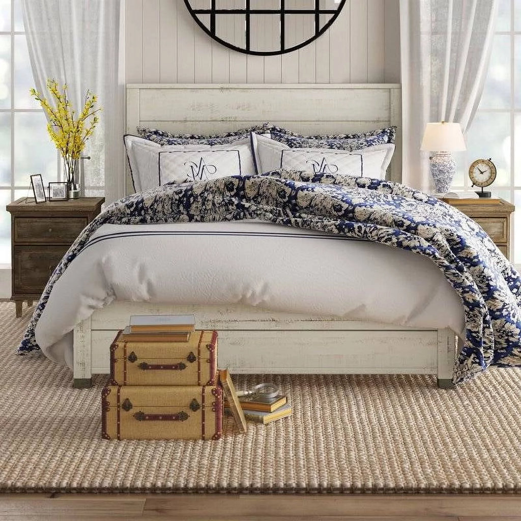 Queen Size Solid Wood Platform Bed Frame with Headboard F766