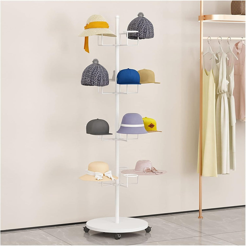 White 4 Tier Metal Hat Display Rack C586812