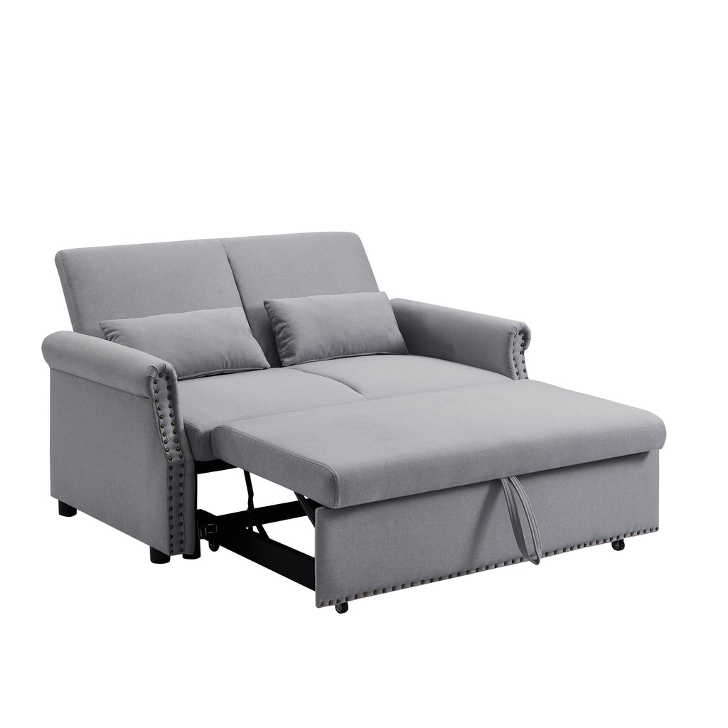 55" Gray Convertible Futon Sofa Bed W219105