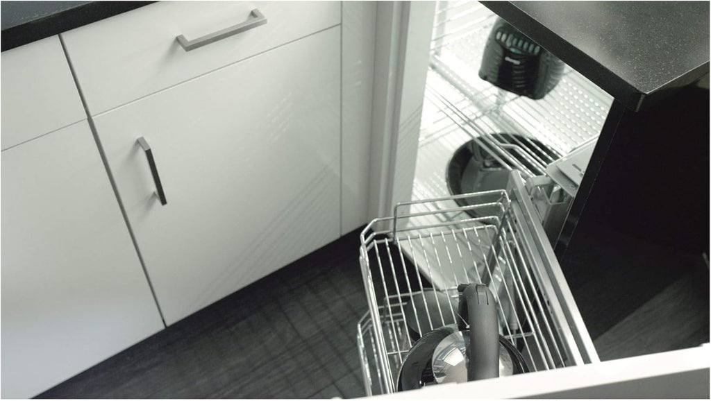 Chrome Sliding 4-Shelf Blind Corner Cabinet Organizer D15120
