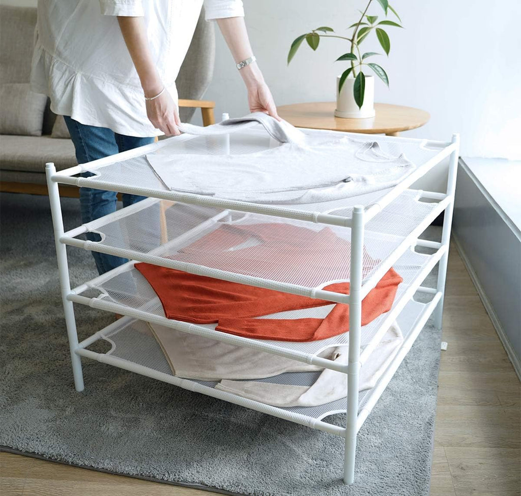 White 4-Pack Stackable Mesh Laundry Drying Rack S305371