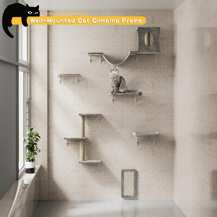 Grey 6pc Cat Wall Furniture Set T494