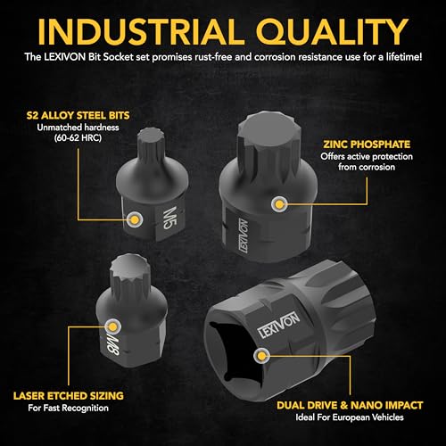 Triple Square Spline Bit Socket Set, Extra Long 4-Inch I21112