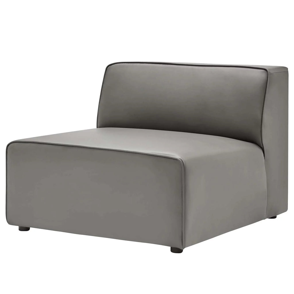 Grey Faux Vegan Leather Sectional Sofa Set X954