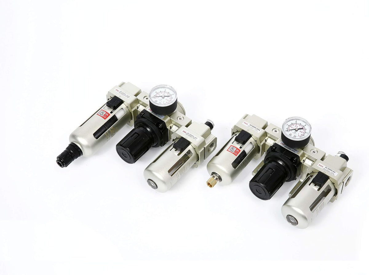 Compressed Air Filter Regulator Lubricator 1/4 NPT with Gauge and Bracket F220039