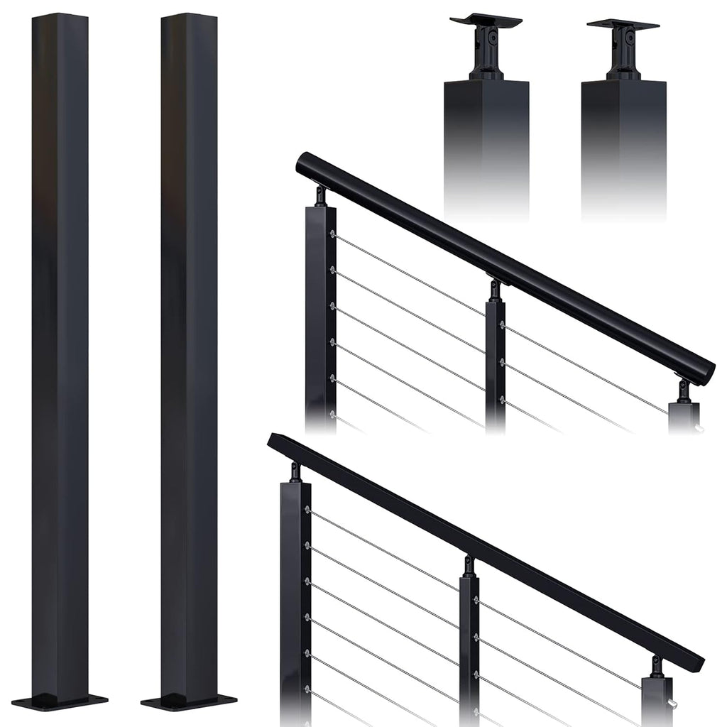 2 Pack Un-drilled Stainless Steel Cable Railing Post E21271