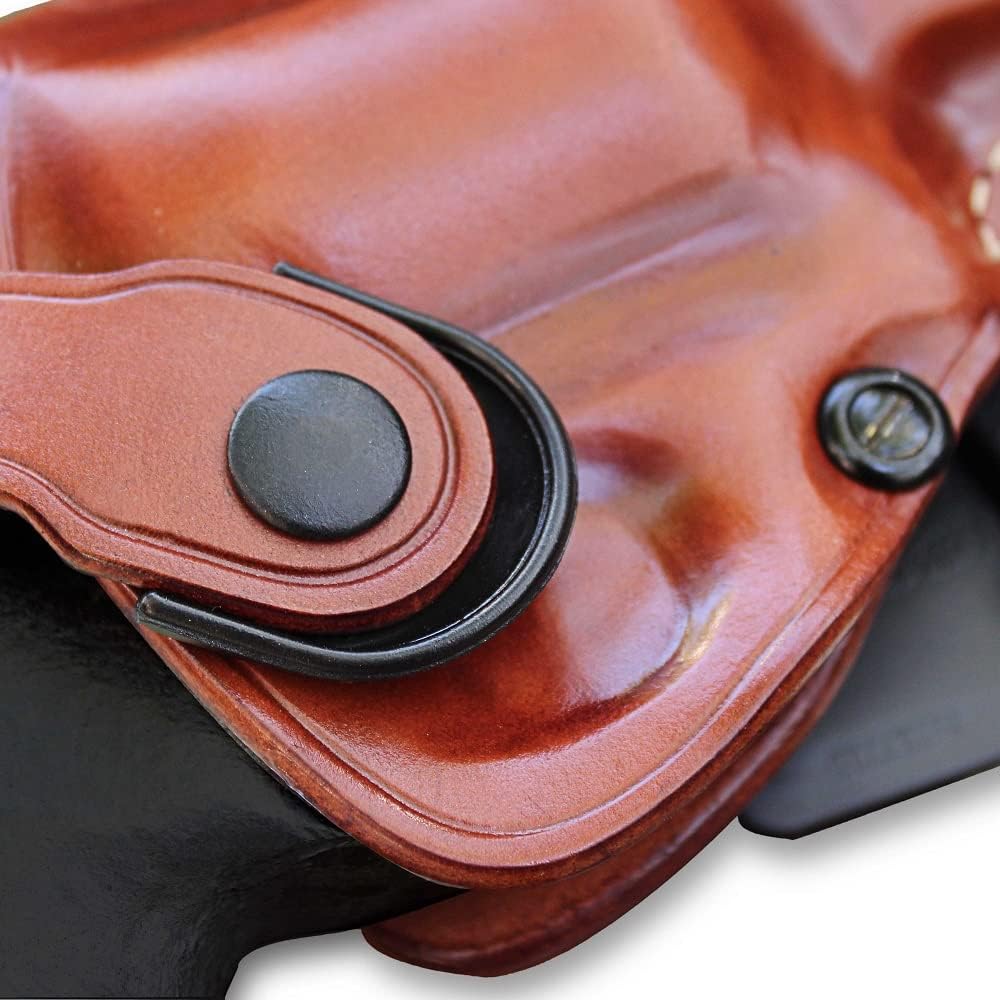 Brown Leather OWB Revolver Holster with Retention Strap for 2.5'' Barrel V5212
