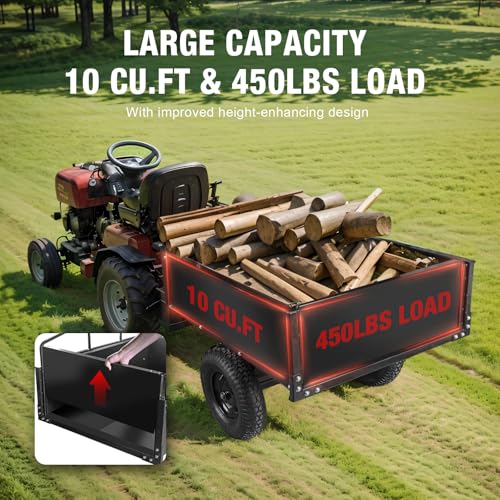 Heavy Duty Steel Dump Cart, 450lbs, 10 cu.ft Capacity V831
