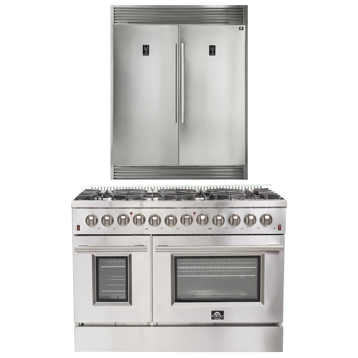 48 Gas Burner Electric Oven Range and 60 Refrigerator D59090