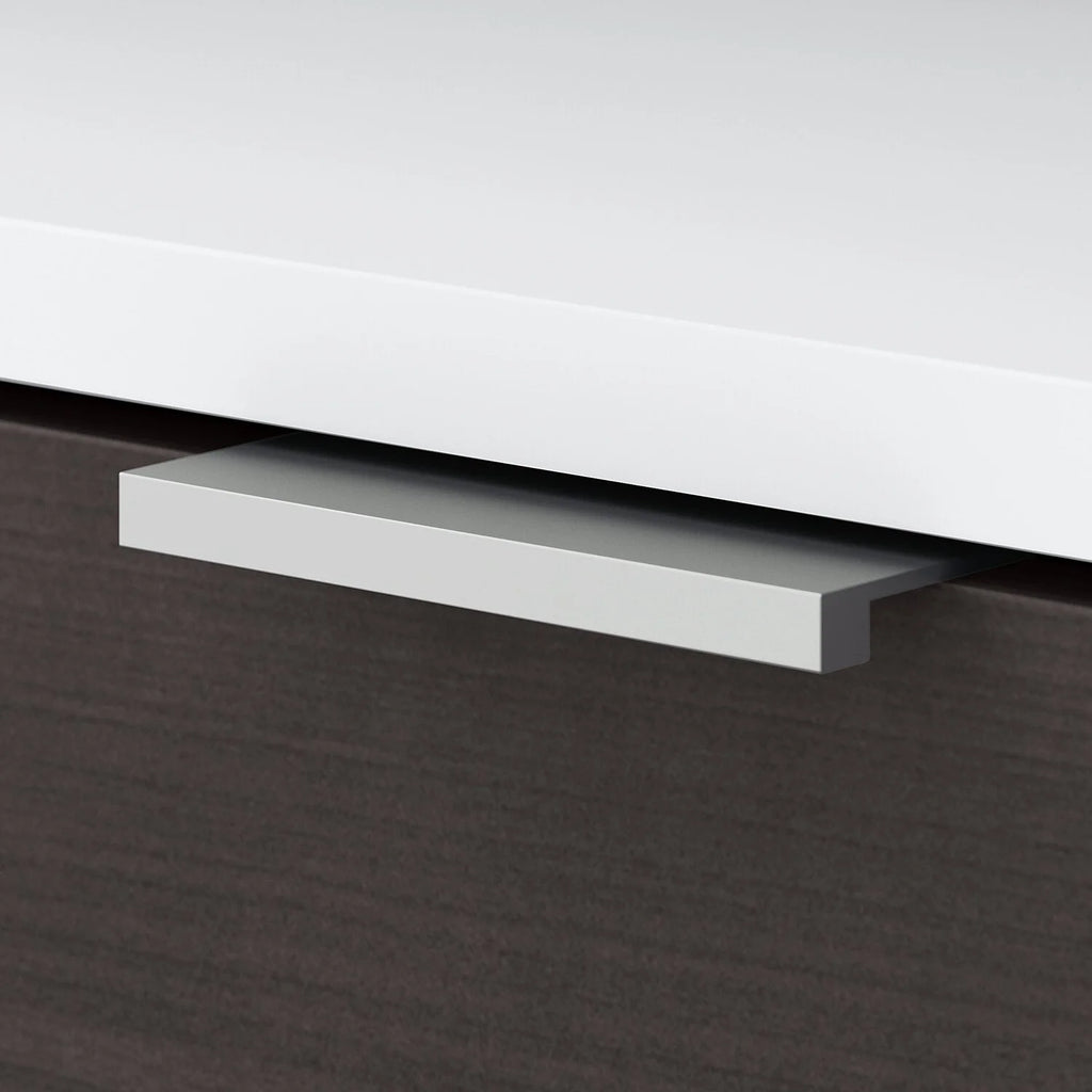 72W L Shaped Desk in White and Storm Gray C14895