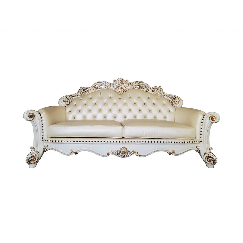 Champagne PU Sofa with 5 Pillows D6935