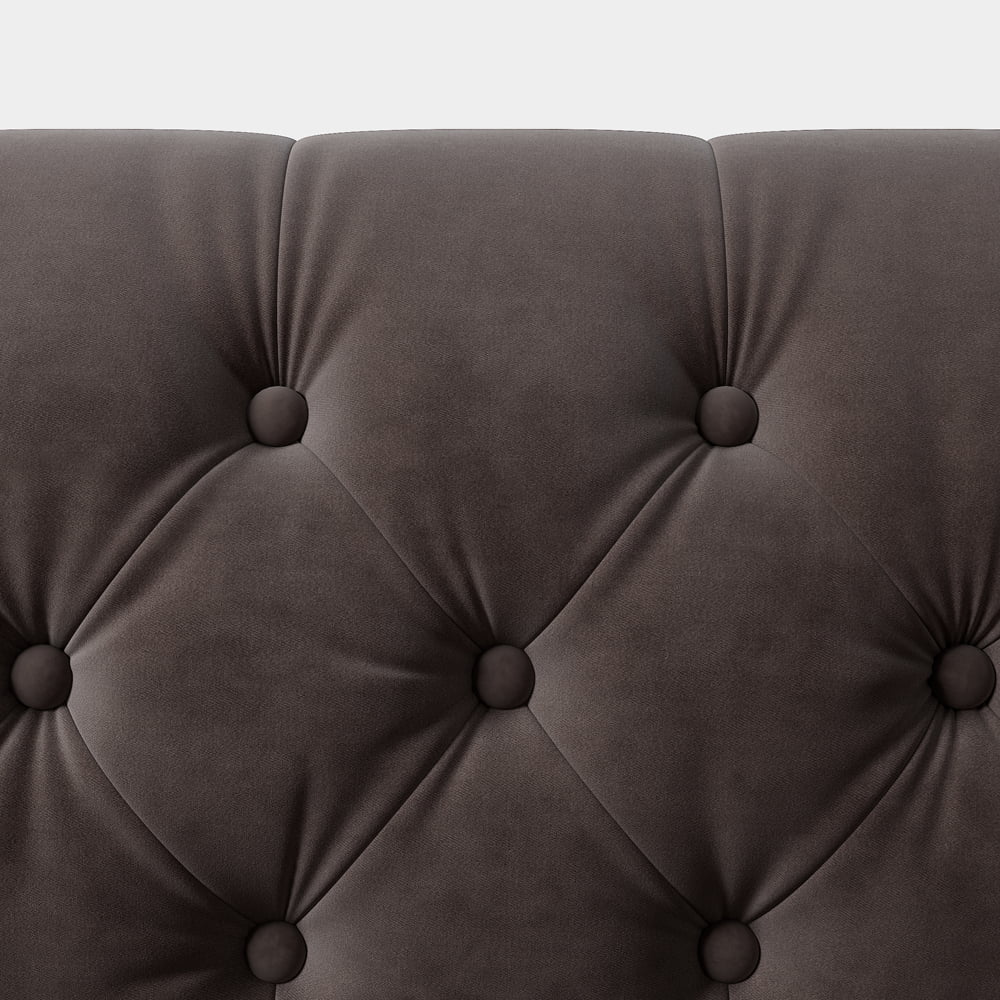 3 Seater Velvet Sofa with 3 Pillows N78268