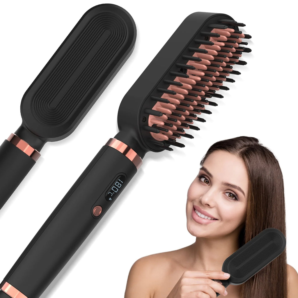2 in 1 Ionic Fast Heating Straightener Brush K906