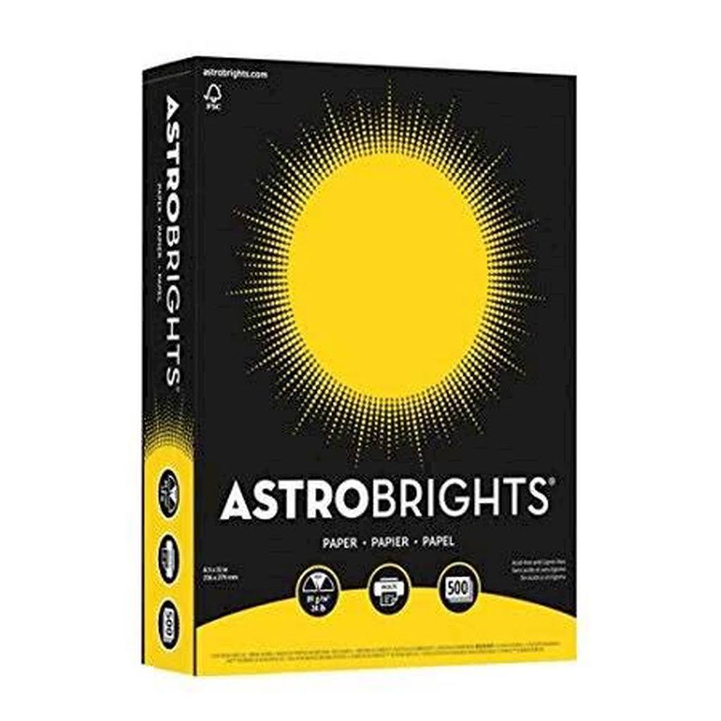 Solar Yellow 24 lb 8.5 x 11 Color Paper 500 Sheets D80918