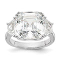 Sterling Silver CZ 3 Stone Ring P7374