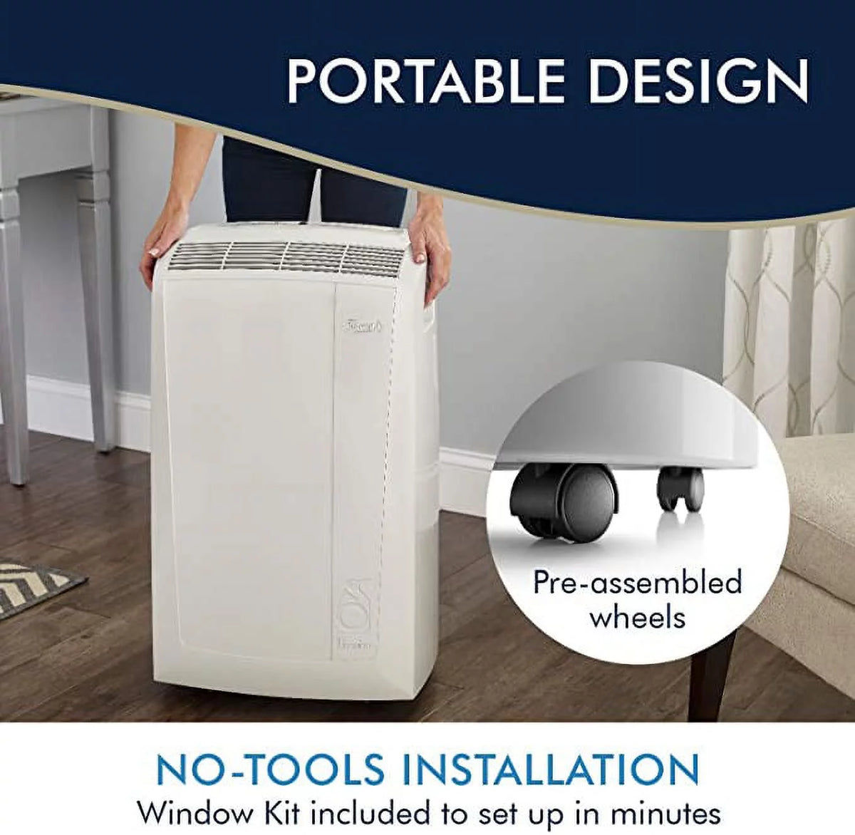 Restored 10,000 BTU 3-Speed Portable Air Conditioner with Dehumidifier V160226