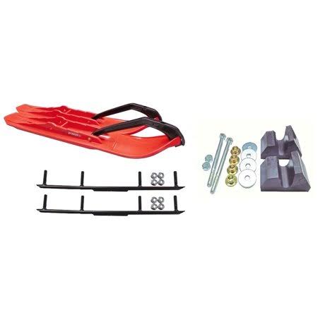 Red XCS Snowmobile Skis Complete Kit X6339