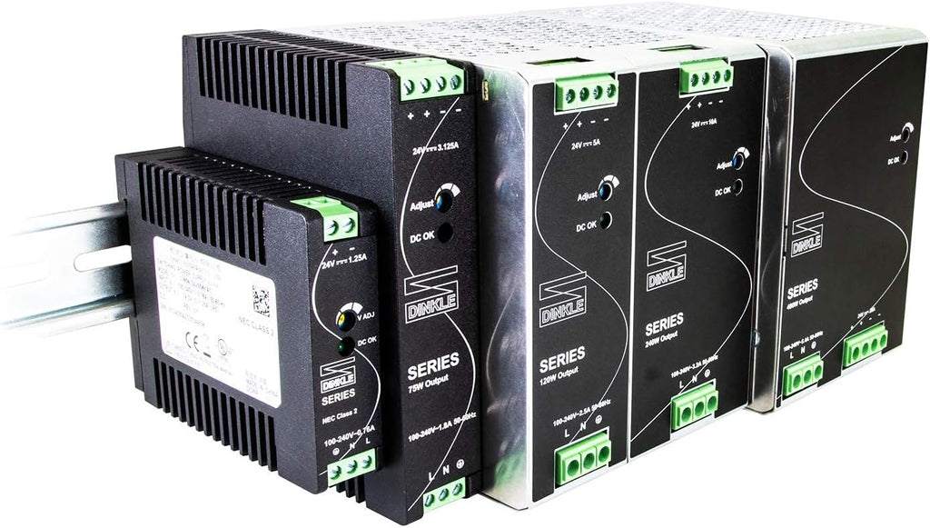24V DC 120W 5A DIN-Rail Power Supply, Pack of 2 Q481