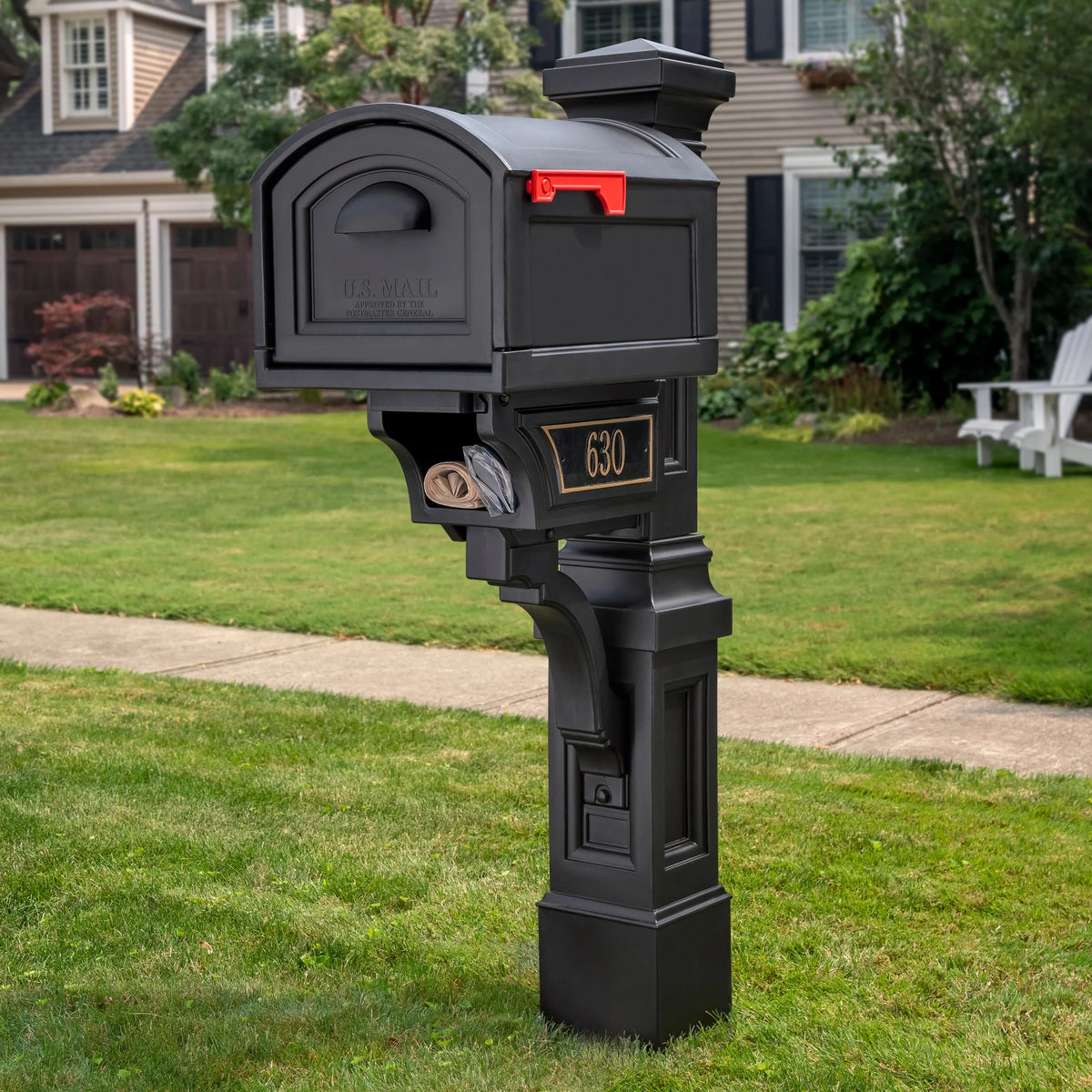 Onyx Black Plastic Mailbox Post Kit D578239