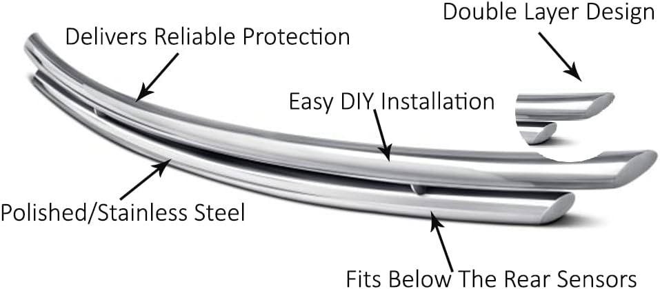 Black Horse Double Layer Stainless Steel Rear Bumper Guard Protector C997