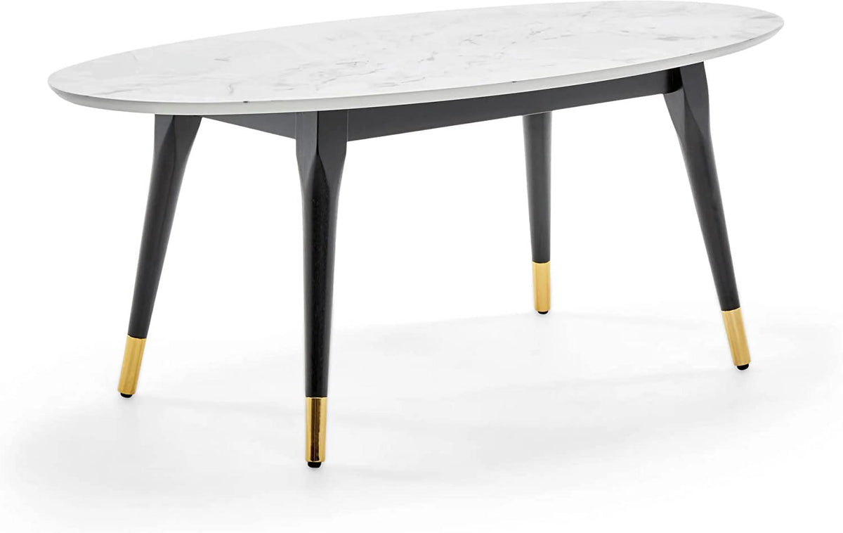 Mid-Century Modern Oval Coffee Table Walnut H5188