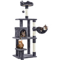 57" Multi Level Cat Tree with Basket & Condo & Scratching, Dark Gray N716150