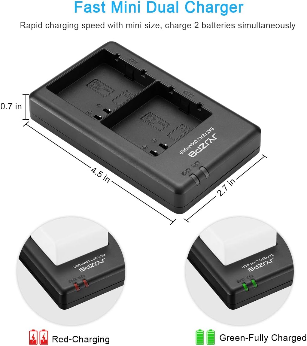 2 Pack 3.85V 4800mAh Replacement Batteries with Dual Battery Charger P253289