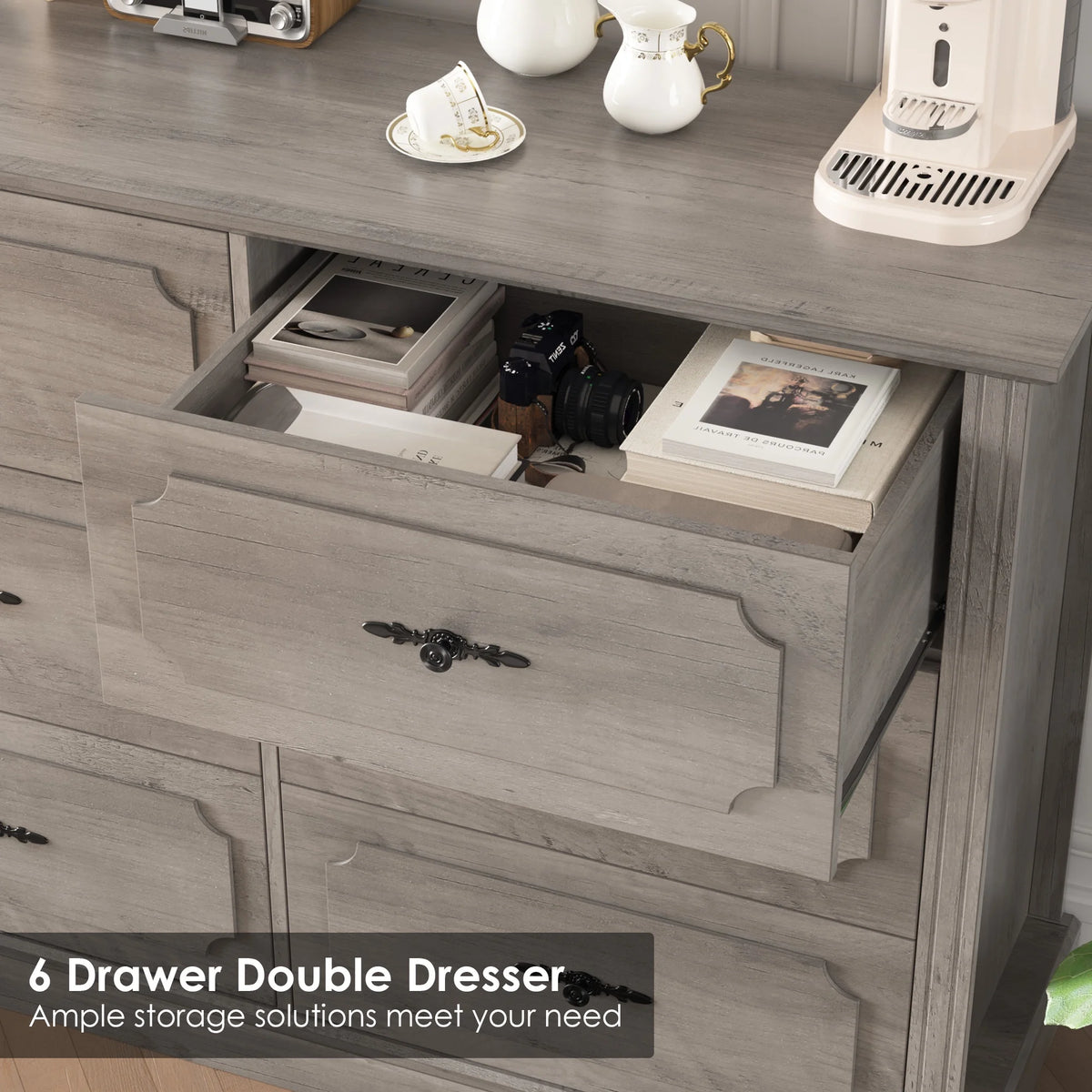 White 6 Drawer Wood Dresser H67922