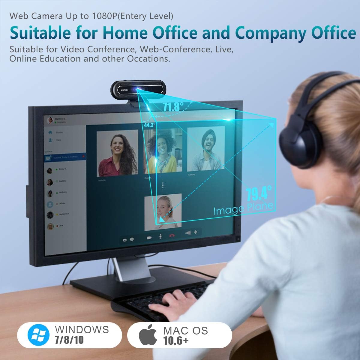 Face Recognition USB IR Camera 1080P with Dual Microphone Pack of 2 G7577