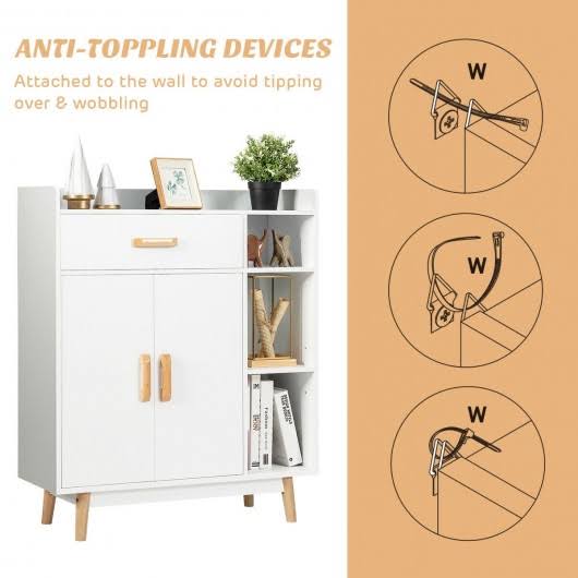 Floor Storage Cabinet Free Standing Cupboard Chest H60412
