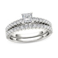 14K White Gold Princess-Cut Diamond Engagement Ring Set O914