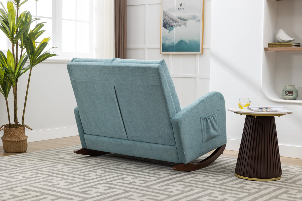 Oversized Upholstered Wingback Rocking Chair X49398