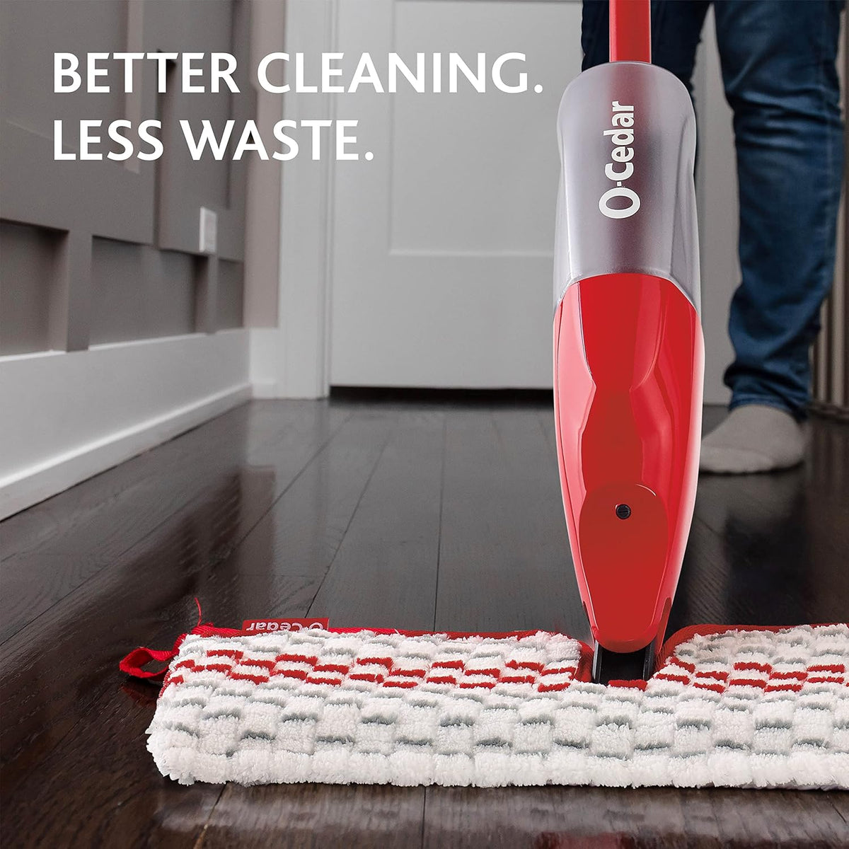 Red Microfiber Spray Mop with 4 Extra Refills B469