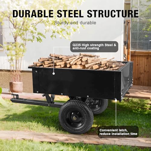 Heavy Duty Steel Dump Cart, 450lbs, 10 cu.ft Capacity V831