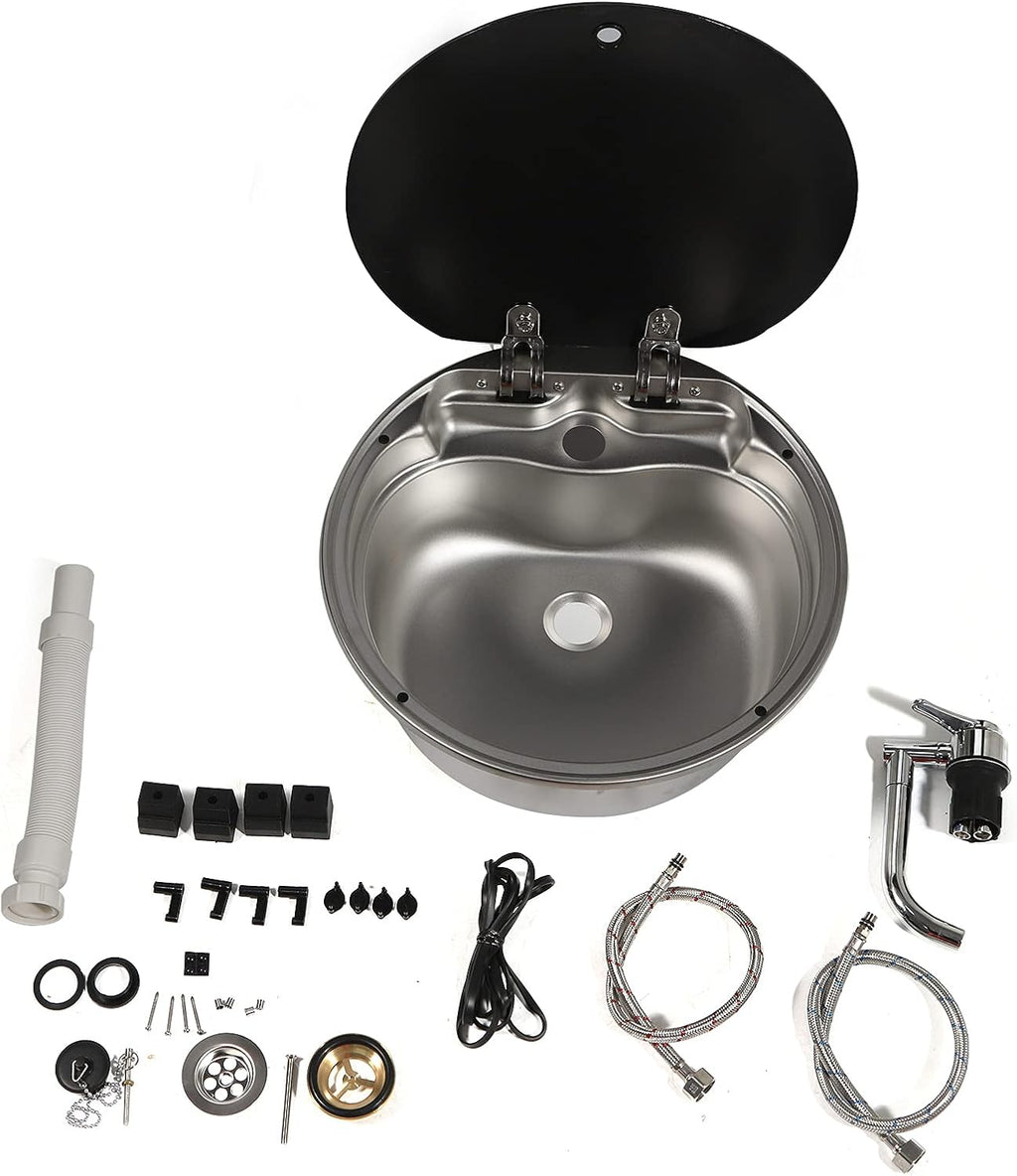 Stainless Steel Single Bowl Basin Sink with Cold Hot Faucet Y831433