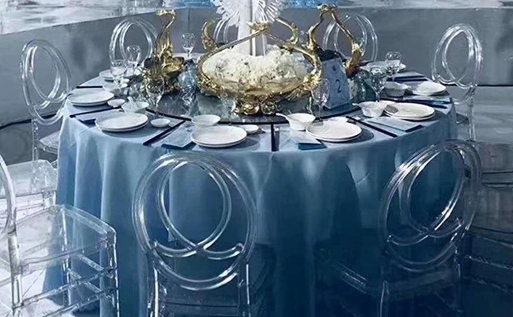 4Pcs Clear Acrylic Stackable Dining Chairs M5715