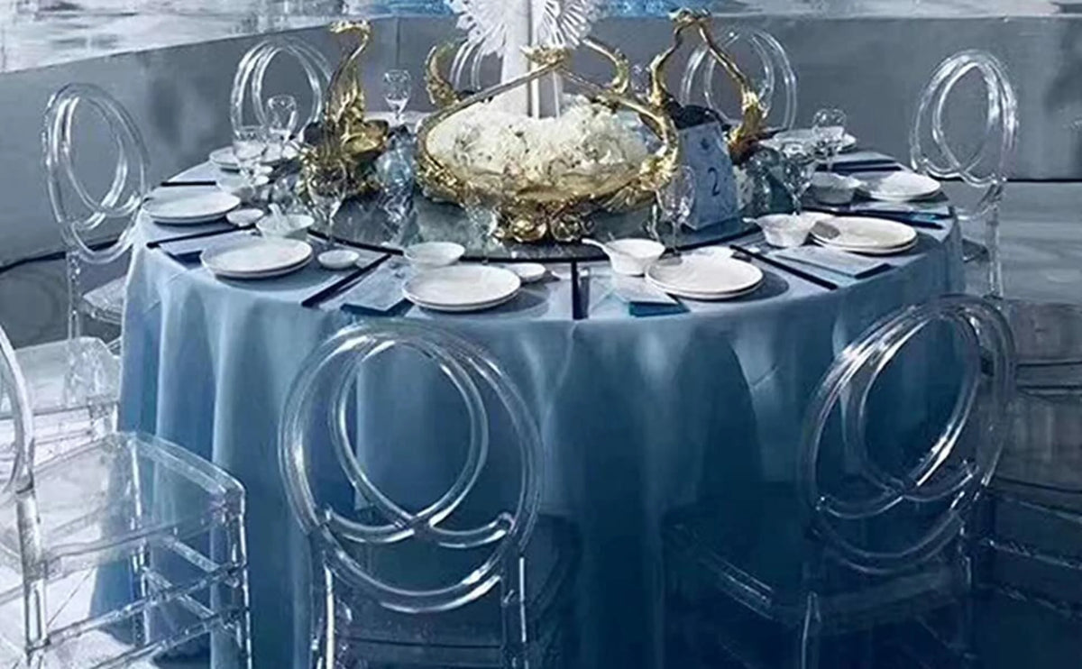 4Pcs Clear Acrylic Stackable Dining Chairs M5715