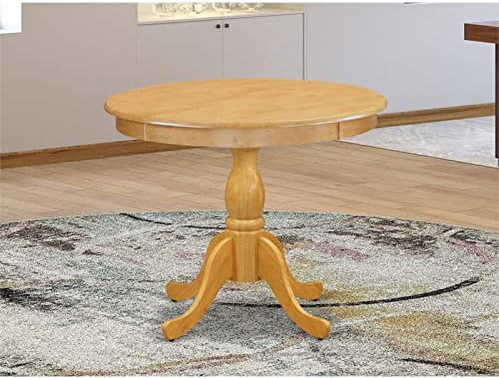 36" Antique Round Wooden Drop Leaf Dining Table with Pedestal Legs Z3752