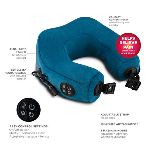 Travel Neck Pillow with Vibration Heat Shiatsu Massage P546