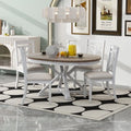 5-Piece Extendable Round Dining Table Set with 4 Upholstered Chairs V337572