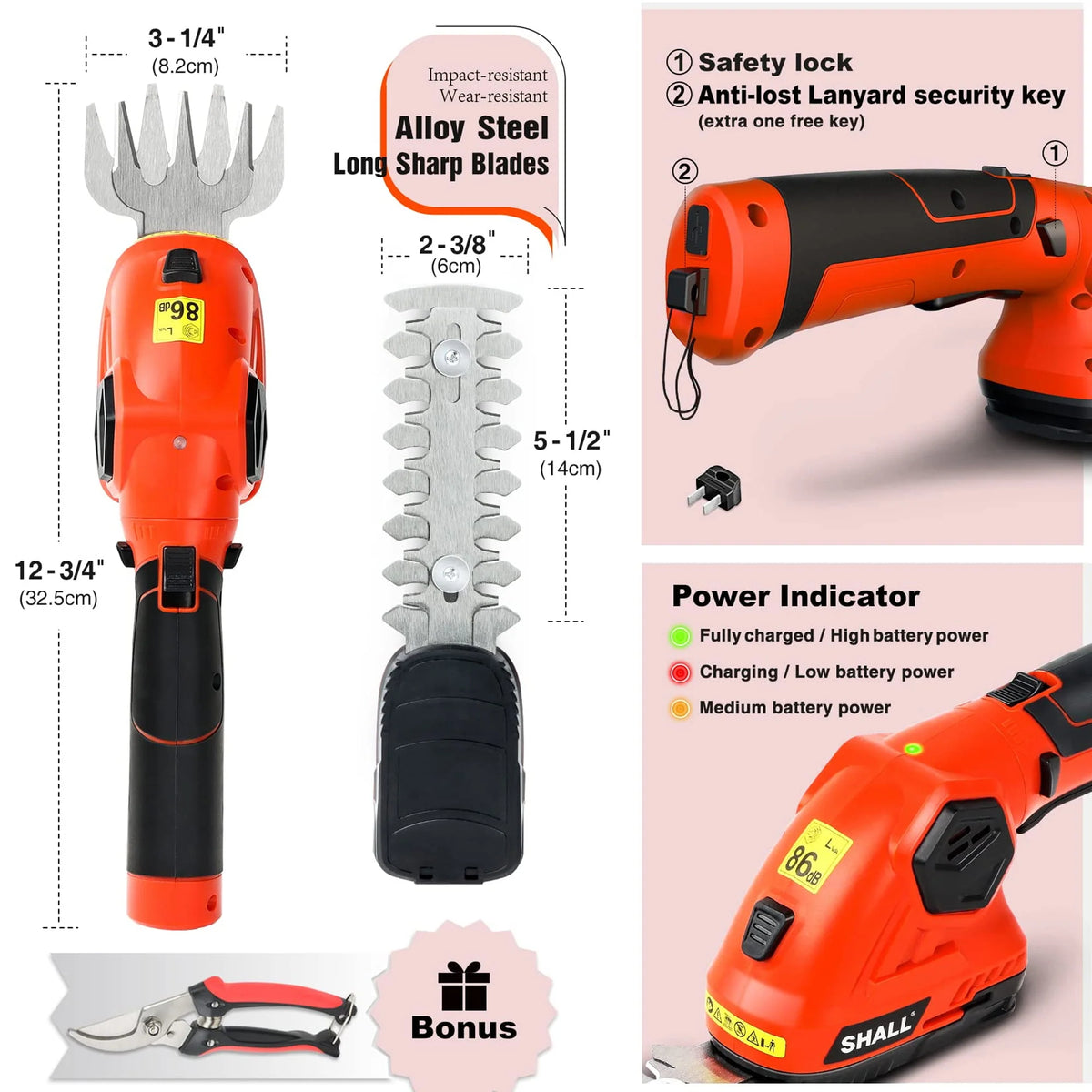 Cordless Hedge Trimmer and Garden Shears U69843