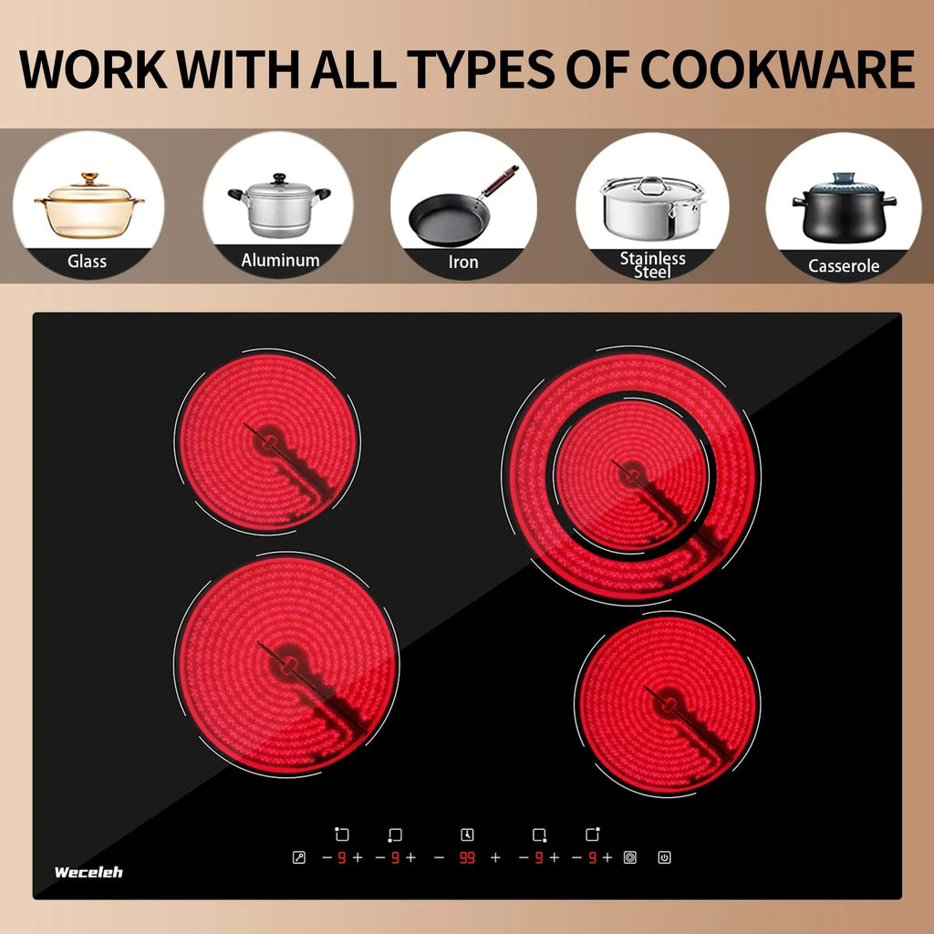 30" 4 Burners Built in Electric Cooktop T1690